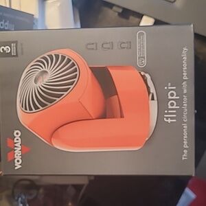 New in box! Vornado Flippi V6 Orange 2 speed adjustable plug in personal fan